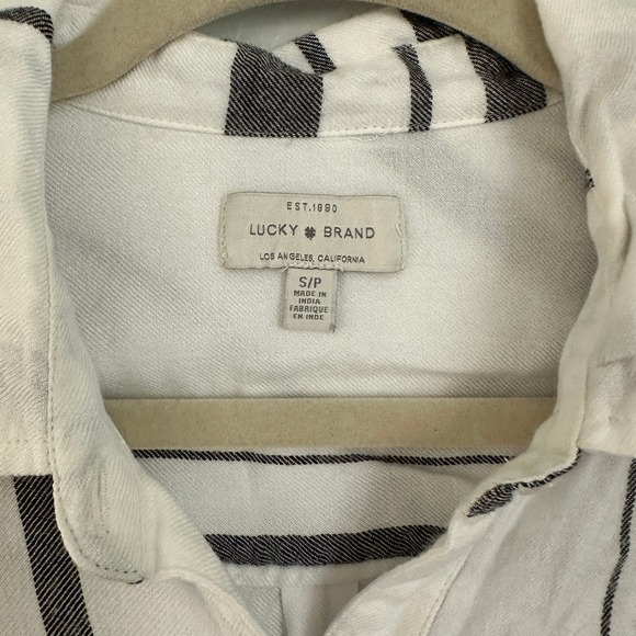 Lucky Brand Button Front Window Pane Plaid Long Sleeve Collared Womens Blouse Sm - Picture 7 of 7